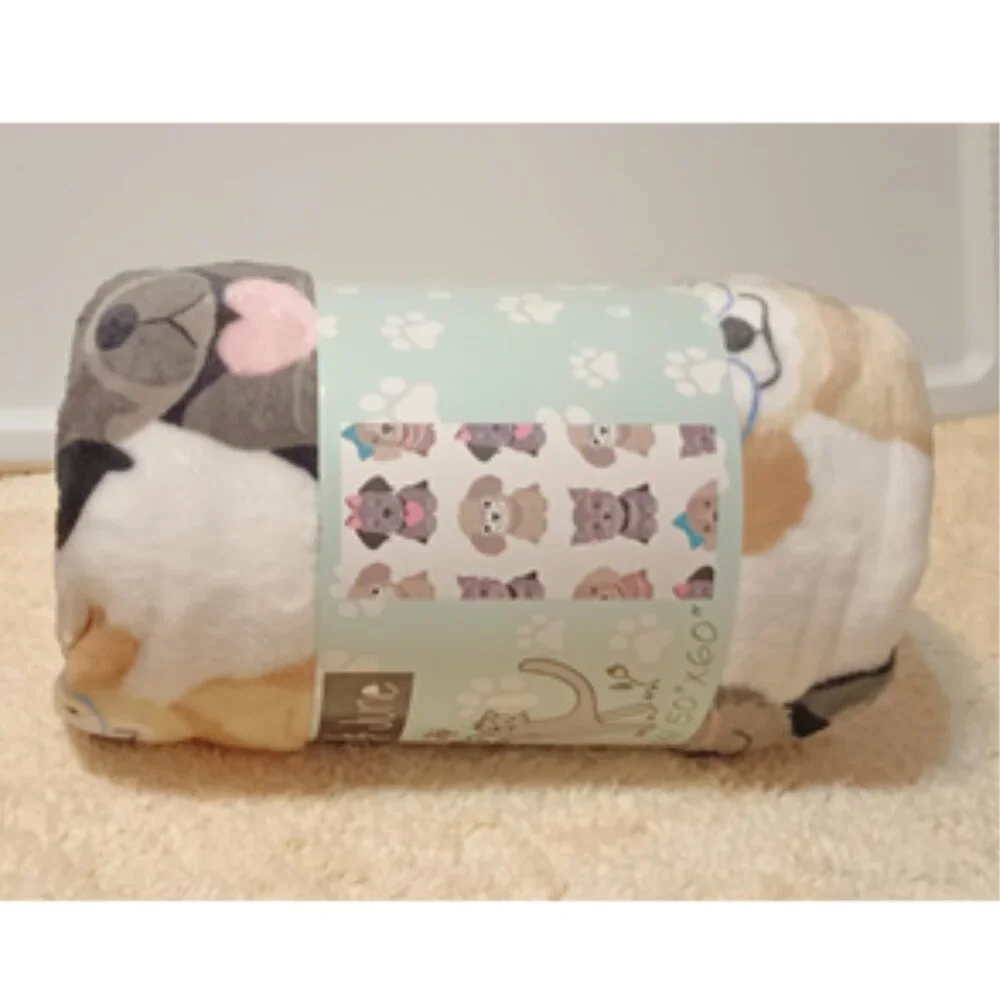 Copy-NWT~ Frankie & June Ultra-Soft Double-Sided Plush Throw Blanket (50